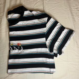 Multi color striped mens tee